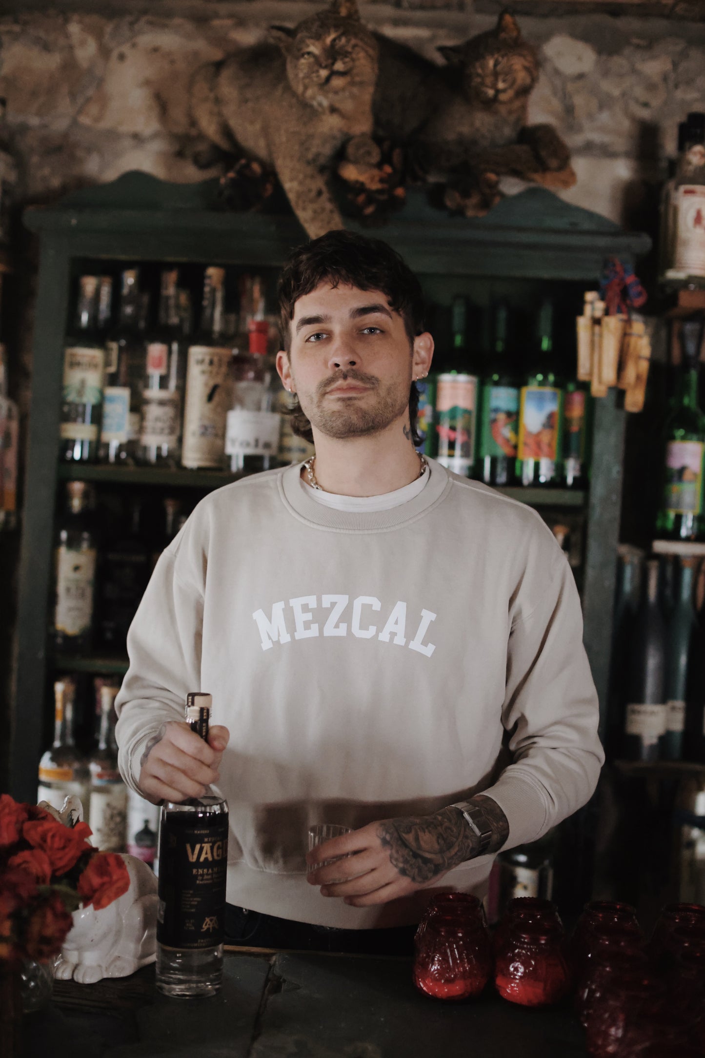 Whisler's Boyfriend Mezcal Sweatshirt in Stone White